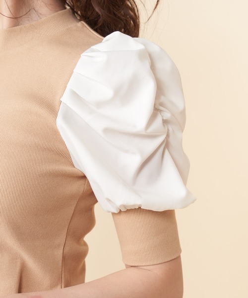 MIIA（ミーア）の「【ZOZO限定】異素材切替トップス【新色登場】（Tシャツ/カットソー・レディース・ブラック/ベージュ/モカ/グリーン・FREE）」の17枚目の写真