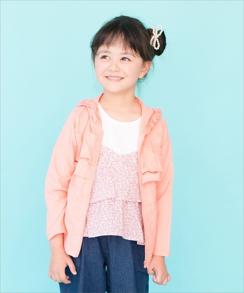 RAGMART（ラグマート）の「フリルパーカー（パーカー・キッズ・ピンク/オフホワイト・120cm/100cm/110cm/130cm）」の2枚目の写真