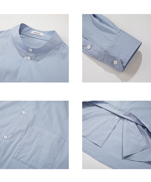 UNSPOKEN（アンスポクン）の「【UNSPOKEN】Layered stand-up collar shirt UQ20S009（シャツ/ブラウス・レディース・ライトブルー/ライトベージュ・M/S）」の10枚目の写真