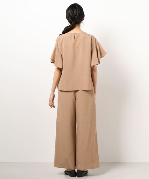 INTERPLANET(インタープラネット)の「タンブラーブッチャーセットアップ(ワンピース・レディース・ネイビー/サックスブルー/キャメル・FREE)」の4枚目の写真