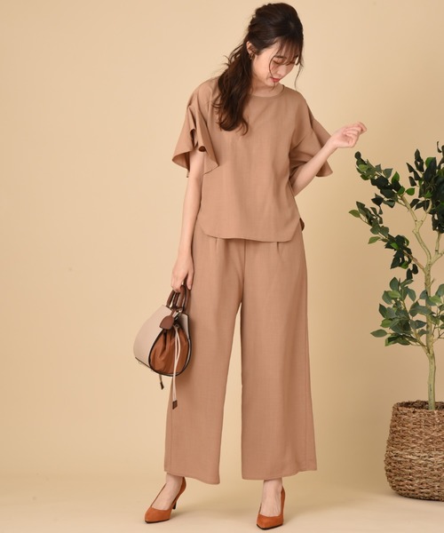 INTERPLANET(インタープラネット)の「タンブラーブッチャーセットアップ(ワンピース・レディース・ネイビー/サックスブルー/キャメル・FREE)」の10枚目の写真