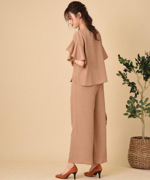 INTERPLANET(インタープラネット)の「タンブラーブッチャーセットアップ(ワンピース・レディース・ネイビー/サックスブルー/キャメル・FREE)」の11枚目の写真