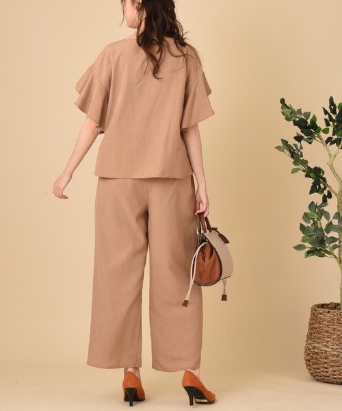 INTERPLANET(インタープラネット)の「タンブラーブッチャーセットアップ(ワンピース・レディース・ネイビー/サックスブルー/キャメル・FREE)」の12枚目の写真