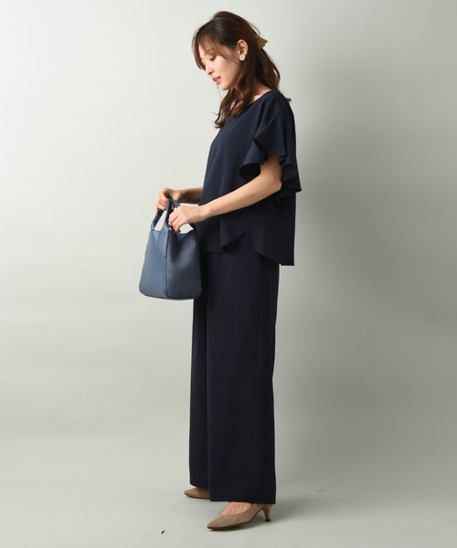 INTERPLANET(インタープラネット)の「タンブラーブッチャーセットアップ(ワンピース・レディース・ネイビー/サックスブルー/キャメル・FREE)」の15枚目の写真