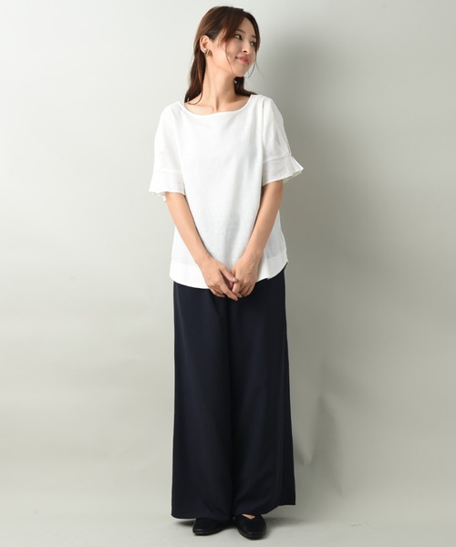 INTERPLANET(インタープラネット)の「タンブラーブッチャーセットアップ(ワンピース・レディース・ネイビー/サックスブルー/キャメル・FREE)」の17枚目の写真