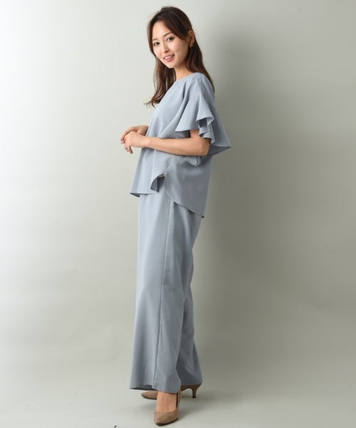 INTERPLANET(インタープラネット)の「タンブラーブッチャーセットアップ(ワンピース・レディース・ネイビー/サックスブルー/キャメル・FREE)」の22枚目の写真