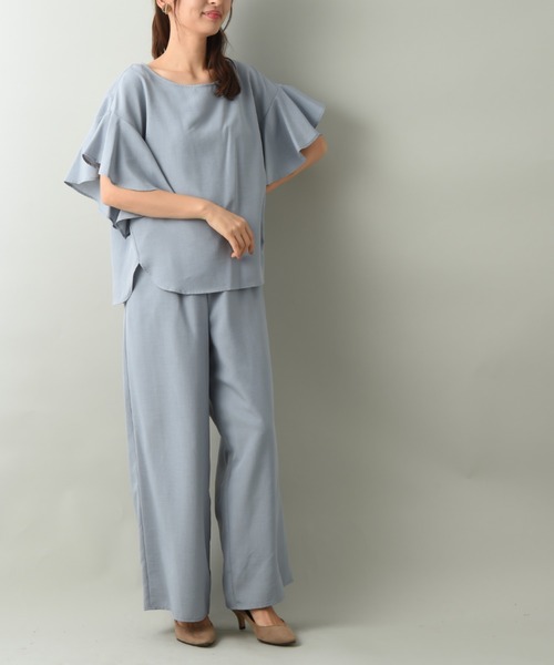 INTERPLANET(インタープラネット)の「タンブラーブッチャーセットアップ(ワンピース・レディース・ネイビー/サックスブルー/キャメル・FREE)」の21枚目の写真