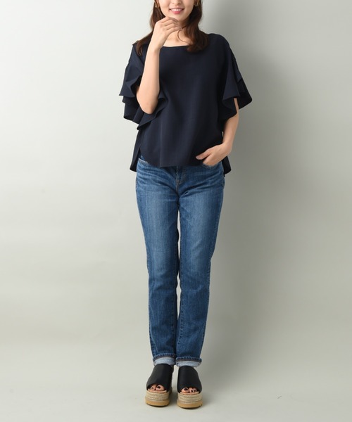 INTERPLANET(インタープラネット)の「タンブラーブッチャーセットアップ(ワンピース・レディース・ネイビー/サックスブルー/キャメル・FREE)」の18枚目の写真