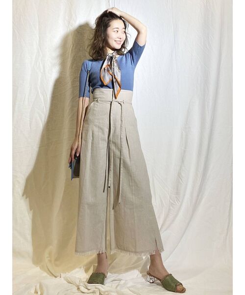 MERCURYDUO（マーキュリーデュオ）の「ウォッシャブル2WAY5分袖リブニット（ニット/セーター・レディース・パープル/ブルー/ベビーピンク/アイボリー・FREE）」の11枚目の写真