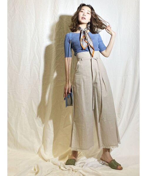 MERCURYDUO（マーキュリーデュオ）の「ウォッシャブル2WAY5分袖リブニット（ニット/セーター・レディース・パープル/ブルー/ベビーピンク/アイボリー・FREE）」の12枚目の写真