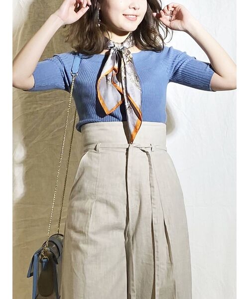 MERCURYDUO（マーキュリーデュオ）の「ウォッシャブル2WAY5分袖リブニット（ニット/セーター・レディース・パープル/ブルー/ベビーピンク/アイボリー・FREE）」の13枚目の写真