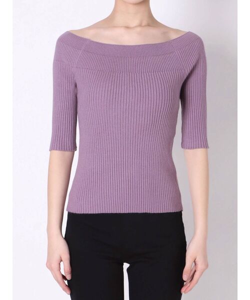 MERCURYDUO（マーキュリーデュオ）の「ウォッシャブル2WAY5分袖リブニット（ニット/セーター・レディース・パープル/ブルー/ベビーピンク/アイボリー・FREE）」の19枚目の写真