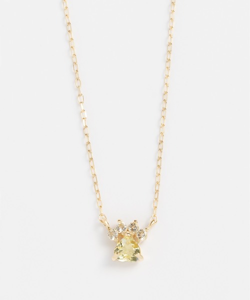 セール】K10 ネコの肉球 カラーストーン ペンダント（ネックレス