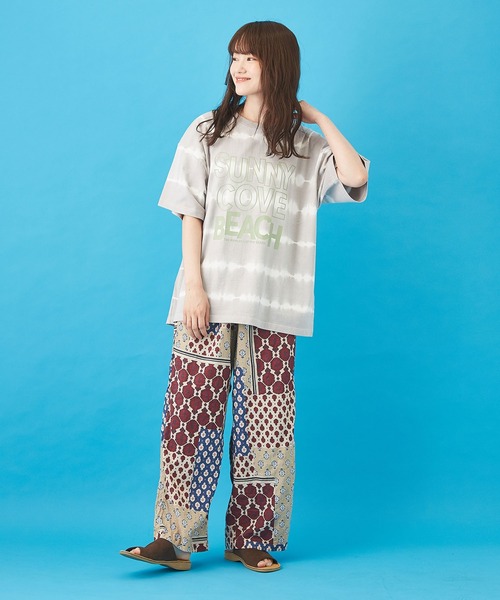 CUBE SUGAR（キューブシュガー）の「ボイル 総柄プリント イージーパンツ（その他パンツ・レディース・ベージュ/ネイビー/グレー/サックスブルー・M）」の7枚目の写真