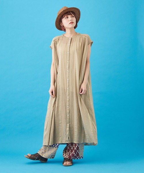 CUBE SUGAR（キューブシュガー）の「ボイル 総柄プリント イージーパンツ（その他パンツ・レディース・ベージュ/ネイビー/グレー/サックスブルー・M）」の8枚目の写真