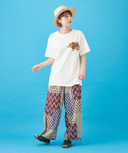 CUBE SUGAR（キューブシュガー）の「ボイル 総柄プリント イージーパンツ（その他パンツ・レディース・ベージュ/ネイビー/グレー/サックスブルー・M）」の9枚目の写真