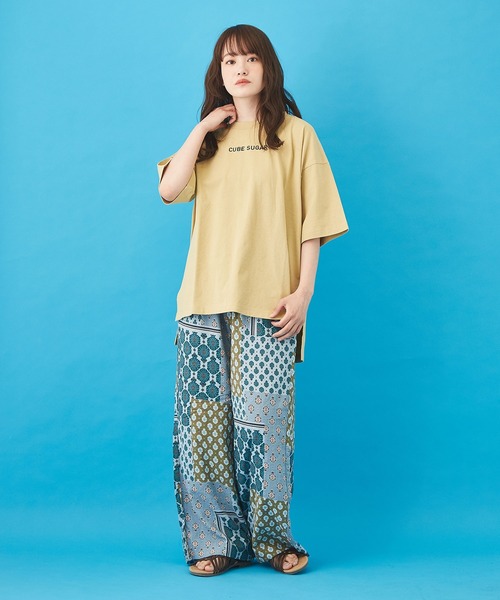 CUBE SUGAR（キューブシュガー）の「ボイル 総柄プリント イージーパンツ（その他パンツ・レディース・ベージュ/ネイビー/グレー/サックスブルー・M）」の12枚目の写真