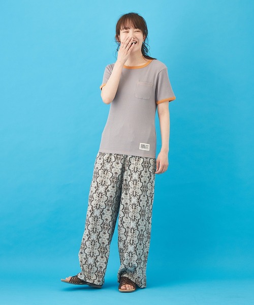 CUBE SUGAR（キューブシュガー）の「ボイル 総柄プリント イージーパンツ（その他パンツ・レディース・ベージュ/ネイビー/グレー/サックスブルー・M）」の16枚目の写真