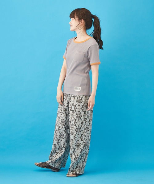 CUBE SUGAR（キューブシュガー）の「ボイル 総柄プリント イージーパンツ（その他パンツ・レディース・ベージュ/ネイビー/グレー/サックスブルー・M）」の17枚目の写真