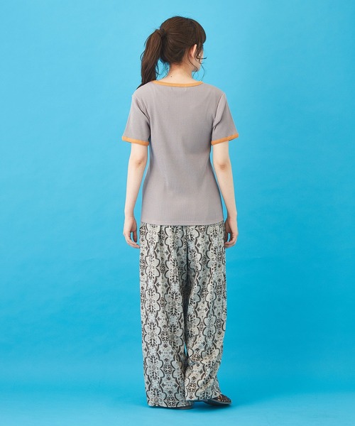 CUBE SUGAR（キューブシュガー）の「ボイル 総柄プリント イージーパンツ（その他パンツ・レディース・ベージュ/ネイビー/グレー/サックスブルー・M）」の18枚目の写真