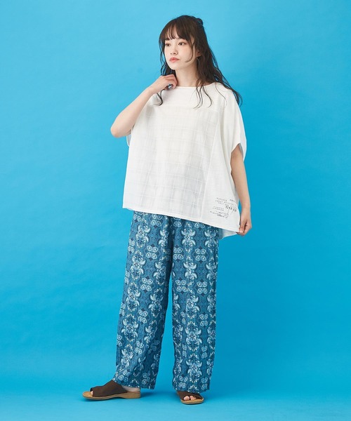 CUBE SUGAR（キューブシュガー）の「ボイル 総柄プリント イージーパンツ（その他パンツ・レディース・ベージュ/ネイビー/グレー/サックスブルー・M）」の21枚目の写真