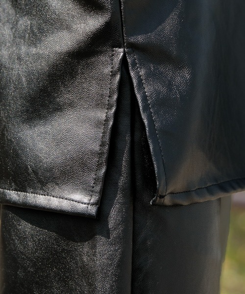 Adoon plain(アドーンプレーン)の「【Adoon plain】【セットアップ着用可】フェイクレザーオーバーシャツ(シャツ/ブラウス・メンズ・ブラック・MEDIUM/LARGE)」の20枚目の写真