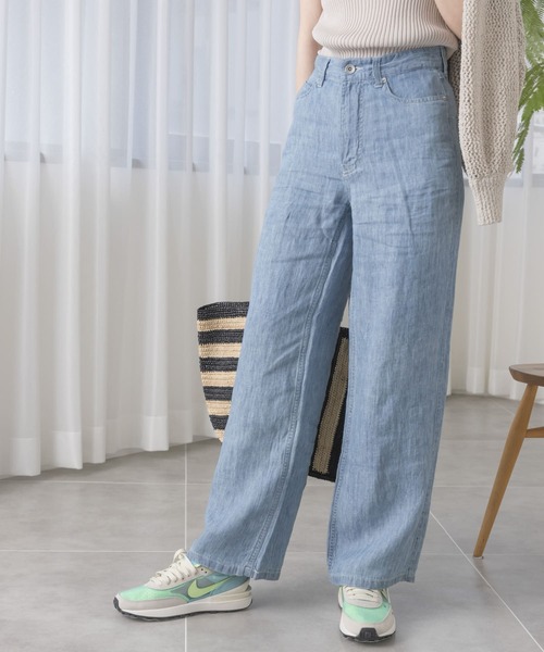 URBAN RESEARCH（アーバンリサーチ）の「リネンデニムワイドパンツ（デニムパンツ・レディース・ライトブルー/インディゴブルー・36/38/34）」の16枚目の写真