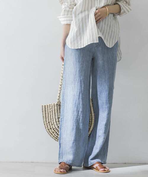 URBAN RESEARCH（アーバンリサーチ）の「リネンデニムワイドパンツ（デニムパンツ・レディース・ライトブルー/インディゴブルー・36/38/34）」の9枚目の写真