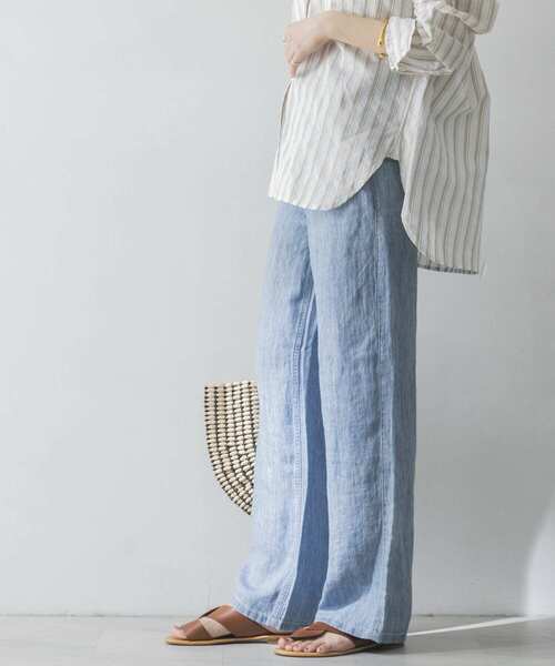 URBAN RESEARCH（アーバンリサーチ）の「リネンデニムワイドパンツ（デニムパンツ・レディース・ライトブルー/インディゴブルー・36/38/34）」の3枚目の写真