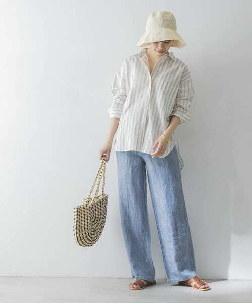 URBAN RESEARCH（アーバンリサーチ）の「リネンデニムワイドパンツ（デニムパンツ・レディース・ライトブルー/インディゴブルー・36/38/34）」の12枚目の写真