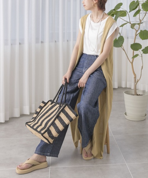 URBAN RESEARCH（アーバンリサーチ）の「リネンデニムワイドパンツ（デニムパンツ・レディース・ライトブルー/インディゴブルー・36/38/34）」の6枚目の写真