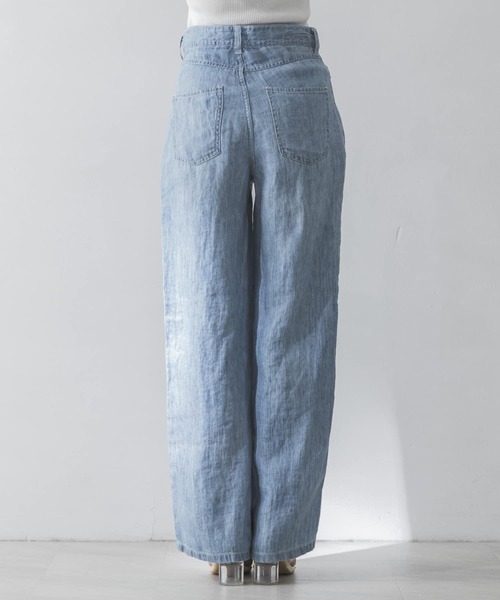 URBAN RESEARCH（アーバンリサーチ）の「リネンデニムワイドパンツ（デニムパンツ・レディース・ライトブルー/インディゴブルー・36/38/34）」の13枚目の写真