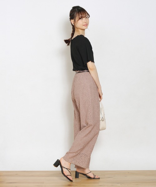 Crisp（クリスプ）の「フラワーレースパンツ（その他パンツ・レディース・ブラウン/アイボリー・FREE）」の7枚目の写真