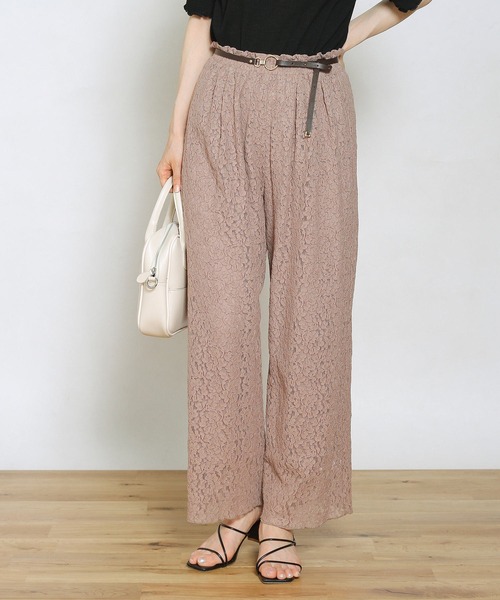 Crisp（クリスプ）の「フラワーレースパンツ（その他パンツ・レディース・ブラウン/アイボリー・FREE）」の6枚目の写真