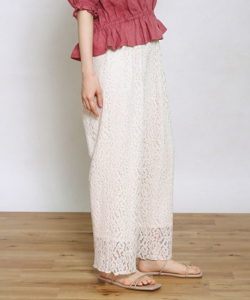 Crisp（クリスプ）の「フラワーレースパンツ（その他パンツ・レディース・ブラウン/アイボリー・FREE）」の9枚目の写真