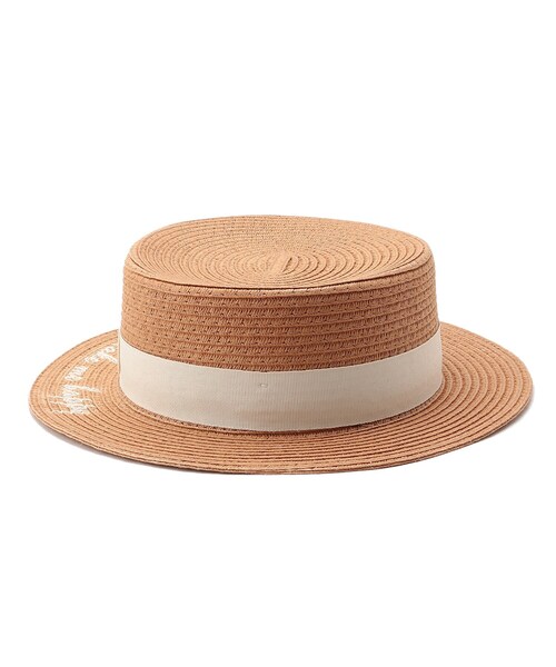 SHOO・LA・RUE（シューラルー）の「◆ロゴ刺繍カンカン帽（ハット・キッズ・アイボリー/ベージュ・99）」の4枚目の写真