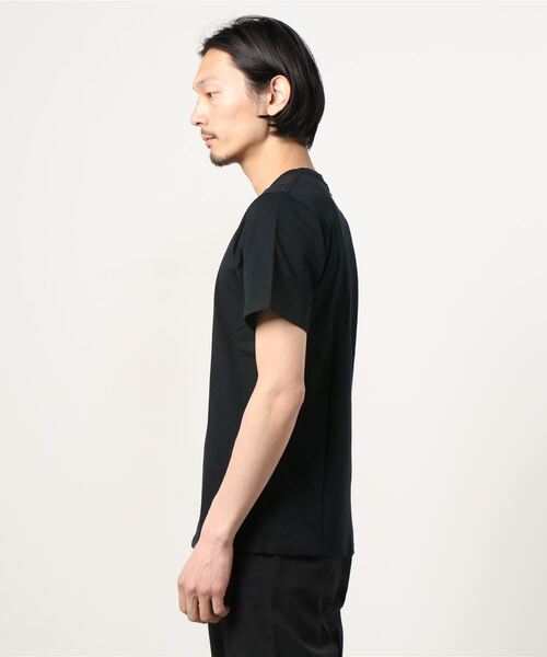TRAP/U (トラップユー)の「16/-天竺空紡糸 フロント&バック ワンポイント プリント コットン 半袖 Tシャツ(Tシャツ/カットソー・メンズ・ホワイト/ブラック・L/M)」の10枚目の写真