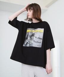 EMMA CLOTHES | ビッグシルエット コットン天竺 イラストアート&フォト転写 半袖カットソー EMMA CLOTHES 2021SUMMER(Tシャツ/カットソー)