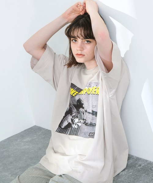 EMMA CLOTHES(エマクローズ)の「ビッグシルエット コットン天竺 イラストアート&フォト転写 半袖カットソー EMMA CLOTHES(Tシャツ/カットソー・メンズ・ホワイト/ライトブルー/ブラック/ホワイト系その他/ブラック系その他/ベージュ系その他/ブルー系その他/ホワイト系その他2/ホワイト系その他3/ブラック系その他2/ブラック系その他3/ベージュ系その他2/ベージュ系その他3/ベージュ系その他4・M/L)」の11枚目の写真