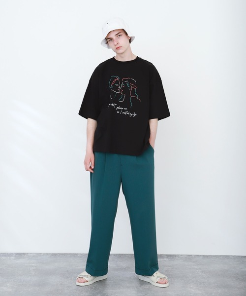 EMMA CLOTHES(エマクローズ)の「ビッグシルエット コットン天竺 イラストアート&フォト転写 半袖カットソー EMMA CLOTHES(Tシャツ/カットソー・メンズ・ホワイト/ライトブルー/ブラック/ホワイト系その他/ブラック系その他/ベージュ系その他/ブルー系その他/ホワイト系その他2/ホワイト系その他3/ブラック系その他2/ブラック系その他3/ベージュ系その他2/ベージュ系その他3/ベージュ系その他4・M/L)」の20枚目の写真