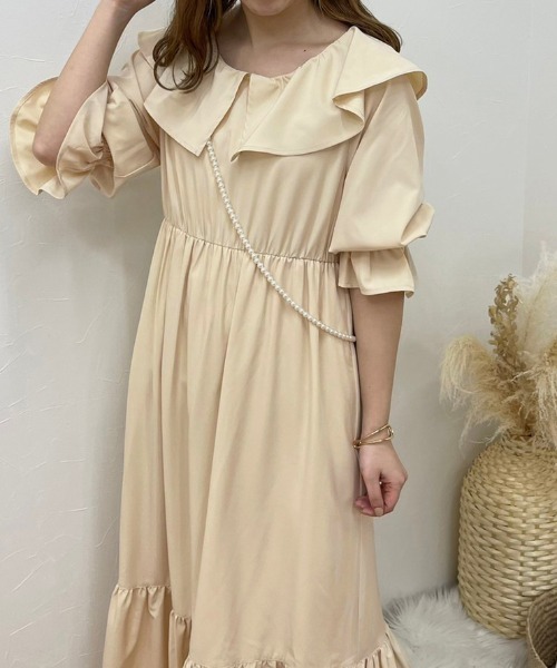 apres jour clair（アプレジュールクレア）の「【apres jour clair】ラッフルデザインワンピース【ZOZOTOWN限定アイテム】（ワンピース・レディース・アイボリー/ライトベージュ・X-LARGE/フリー）」の13枚目の写真