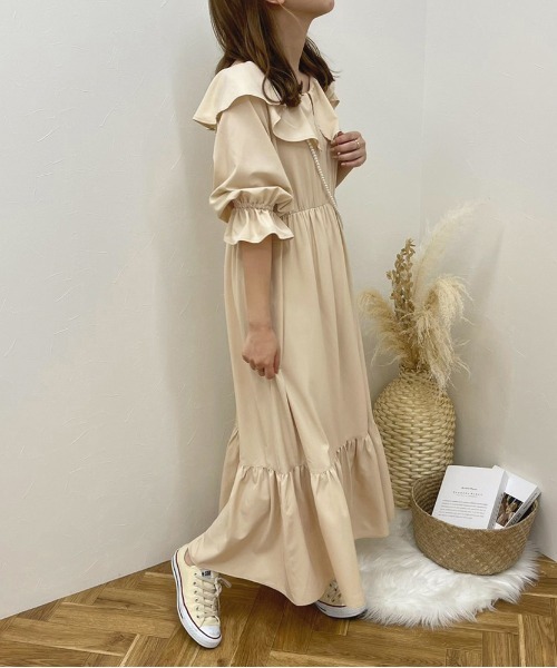 apres jour clair（アプレジュールクレア）の「【apres jour clair】ラッフルデザインワンピース【ZOZOTOWN限定アイテム】（ワンピース・レディース・アイボリー/ライトベージュ・X-LARGE/フリー）」の16枚目の写真