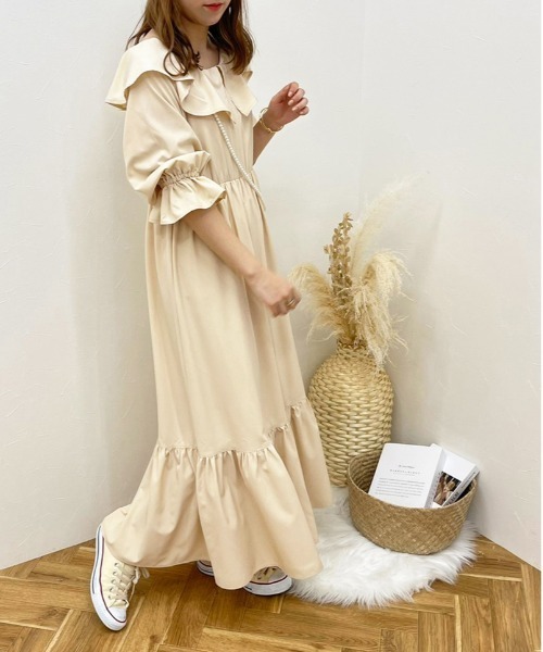 apres jour clair（アプレジュールクレア）の「【apres jour clair】ラッフルデザインワンピース【ZOZOTOWN限定アイテム】（ワンピース・レディース・アイボリー/ライトベージュ・X-LARGE/フリー）」の19枚目の写真