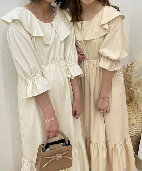 apres jour clair（アプレジュールクレア）の「【apres jour clair】ラッフルデザインワンピース【ZOZOTOWN限定アイテム】（ワンピース・レディース・アイボリー/ライトベージュ・X-LARGE/フリー）」の9枚目の写真
