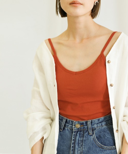 select MOCA(セレクトモカ)の「2021 SS バックラウンドブラトップ(キャミソール・レディース・ブラック/オフホワイト/オレンジ/ブルー・FREE)」の4枚目の写真