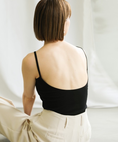 select MOCA(セレクトモカ)の「2021 SS バックラウンドブラトップ(キャミソール・レディース・ブラック/オフホワイト/オレンジ/ブルー・FREE)」の16枚目の写真