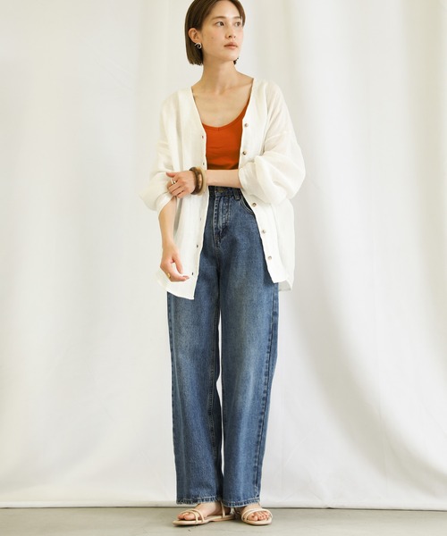 select MOCA(セレクトモカ)の「2021 SS バックラウンドブラトップ(キャミソール・レディース・ブラック/オフホワイト/オレンジ/ブルー・FREE)」の5枚目の写真