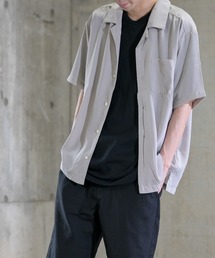 【i】無地オープンカラー半袖シャツ