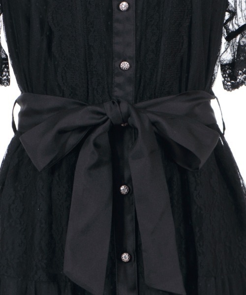 axes femme POETIQUE(アクシーズファムポエティック)の「ドットチュール×レースOP(ワンピース・レディース・ブラック/サックスブルー/ピンク・MEDIUM)」の16枚目の写真