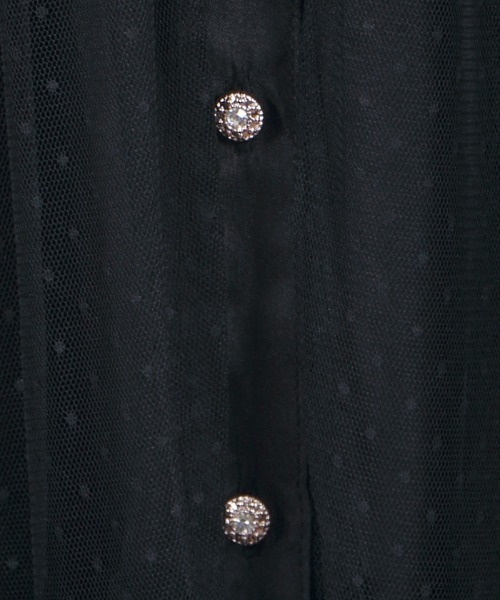 axes femme POETIQUE(アクシーズファムポエティック)の「ドットチュール×レースOP(ワンピース・レディース・ブラック/サックスブルー/ピンク・MEDIUM)」の15枚目の写真